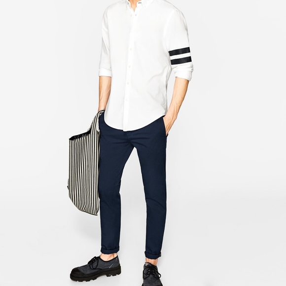 zara navy chinos